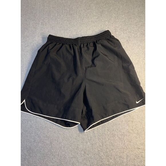 Nike Pants - Nike Bermuda Shorts Women's Medium Black‎ Lined Elastic Waist Logo Slit Pull On
